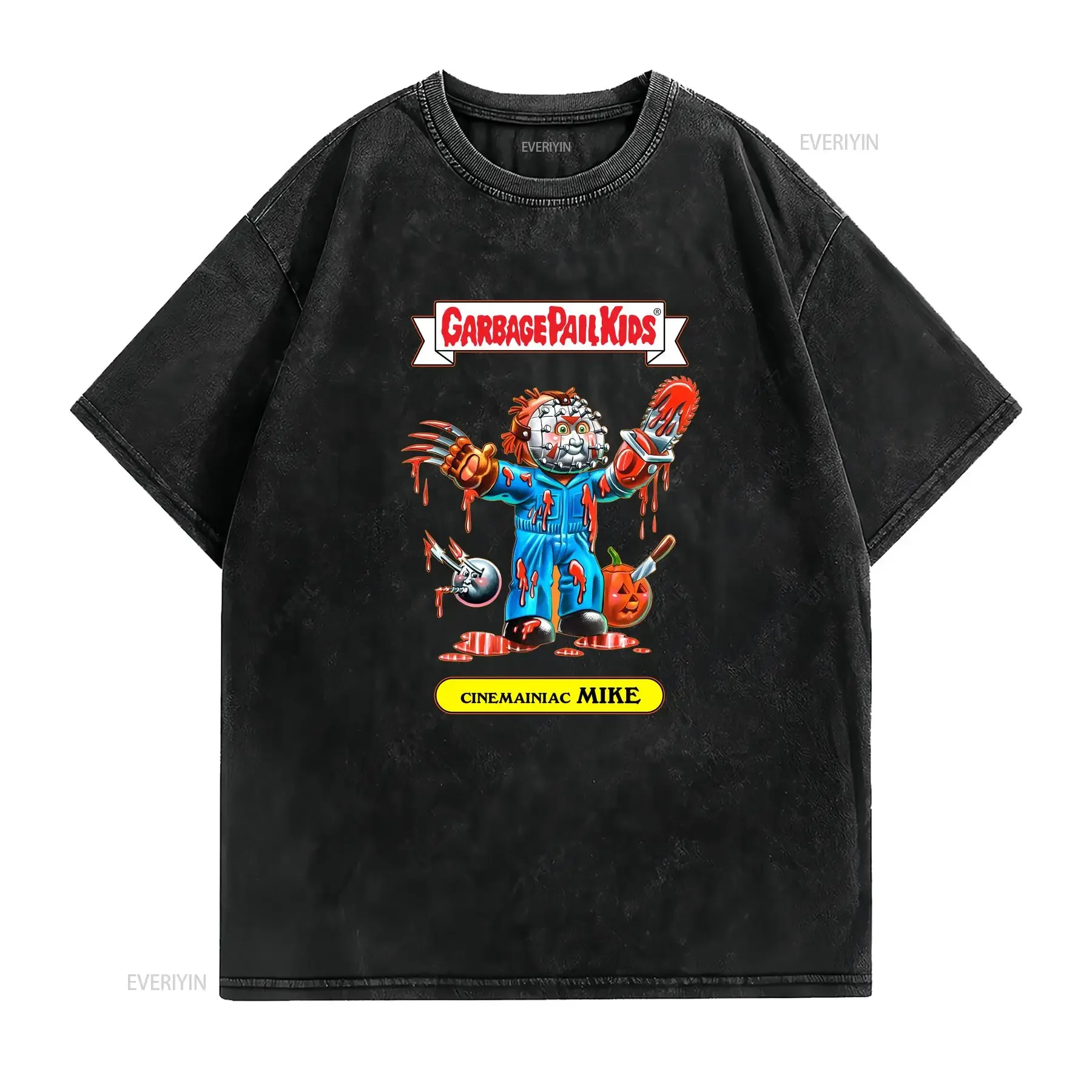 Garbage Pail Kids Trading Cards Cinemaniac Mike Cool T Shirt vintage Washed Stretched homme streetwear graphic Casual Slightly - view 2