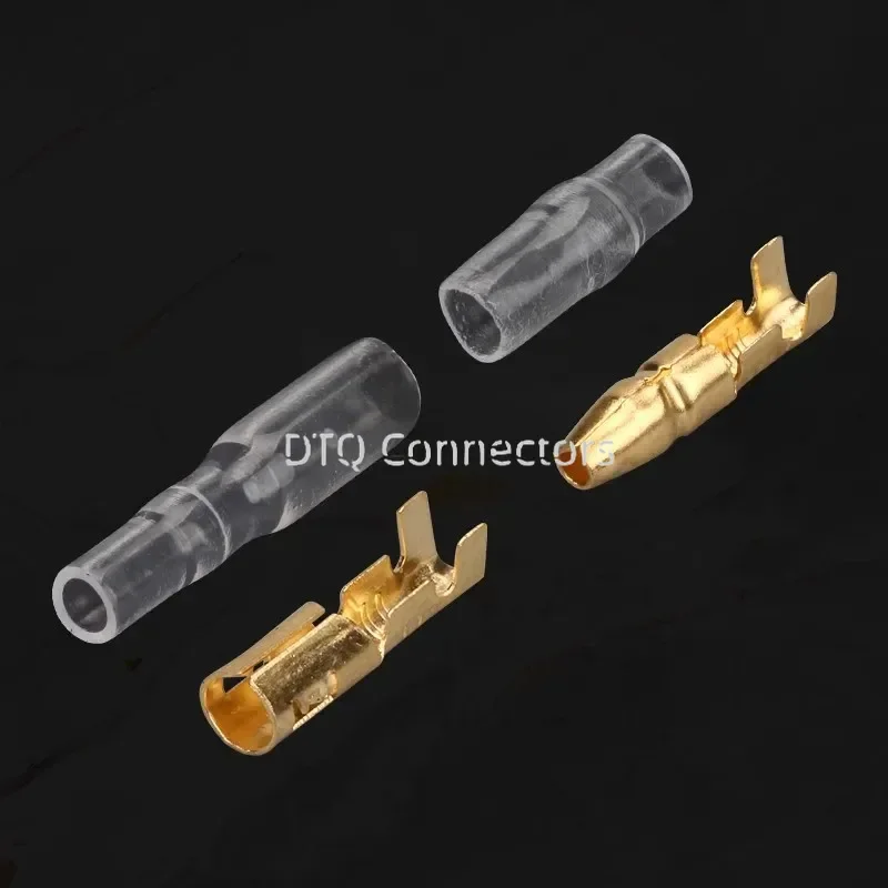 25/50/100sets 4.0 bullet Crimp terminal car electrical wire connector diameter 4mmFemale + Male + Case Cold press terminal