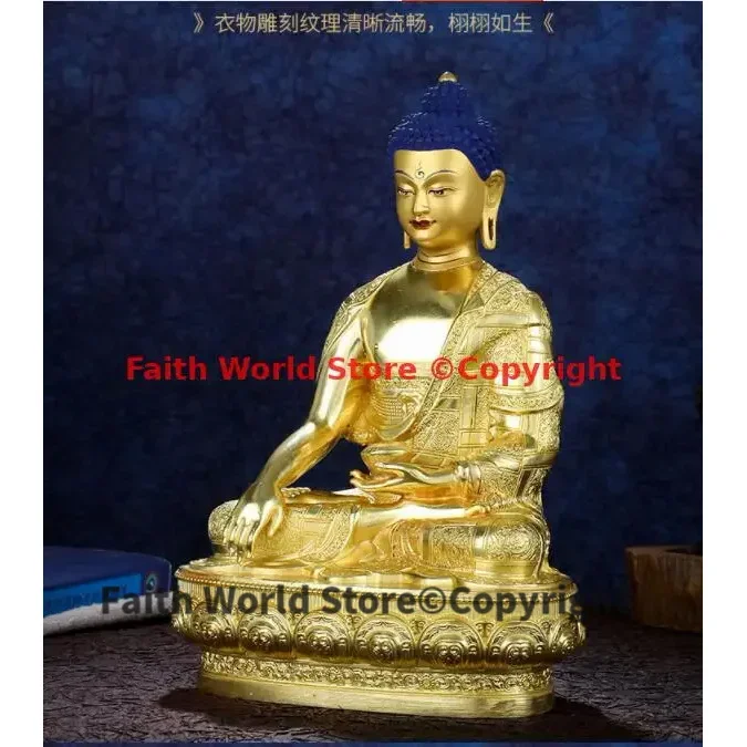 Buddhist High grade buddha statue Asia Buddhism Gilding golden Exorcism safety lucky Sakyamuni Amitabha buddha God statue