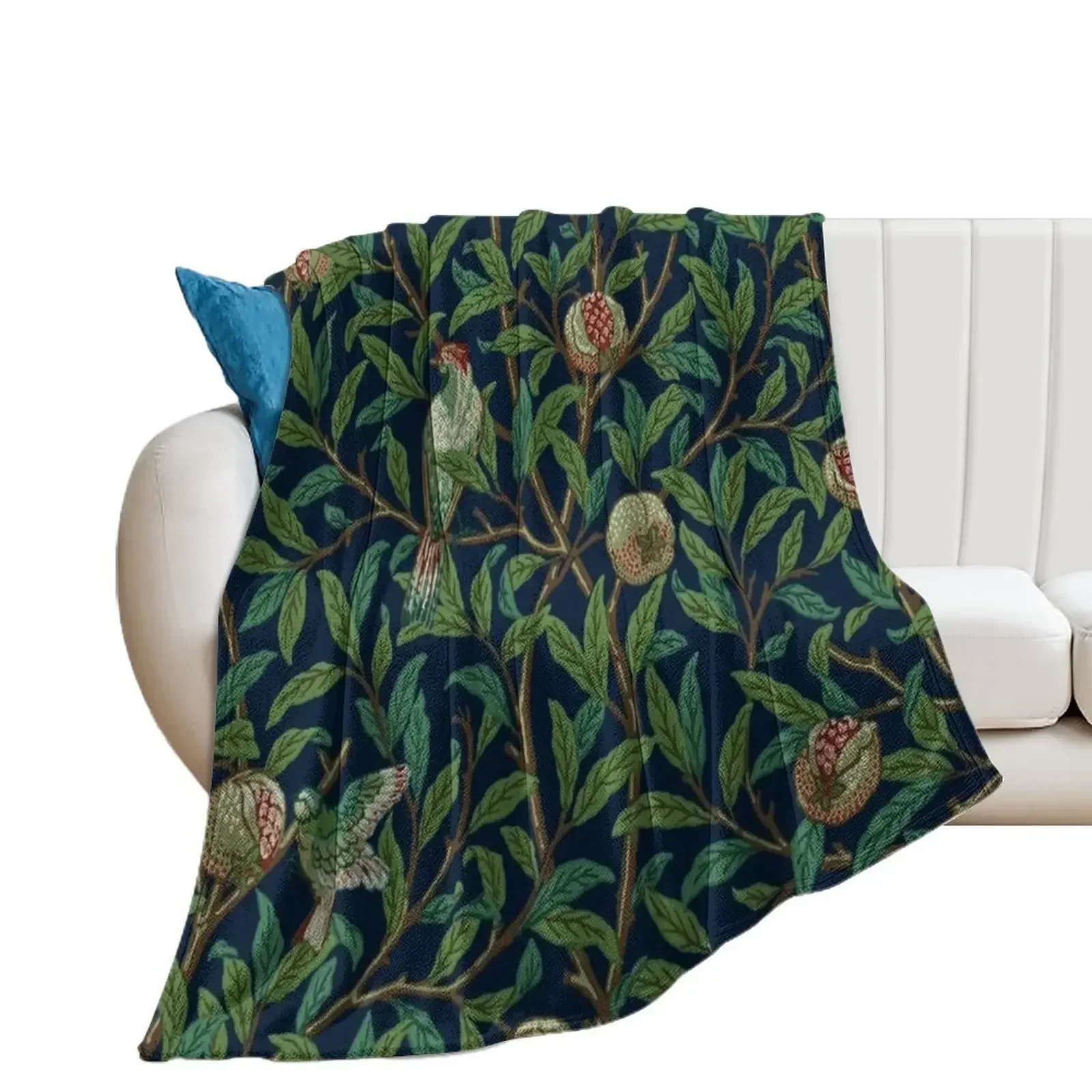 William Morris Pomegranate Fruit and bird,No,02. Throw Blanket Sofa Throw Bed Fashionable Thermal Bed Blankets