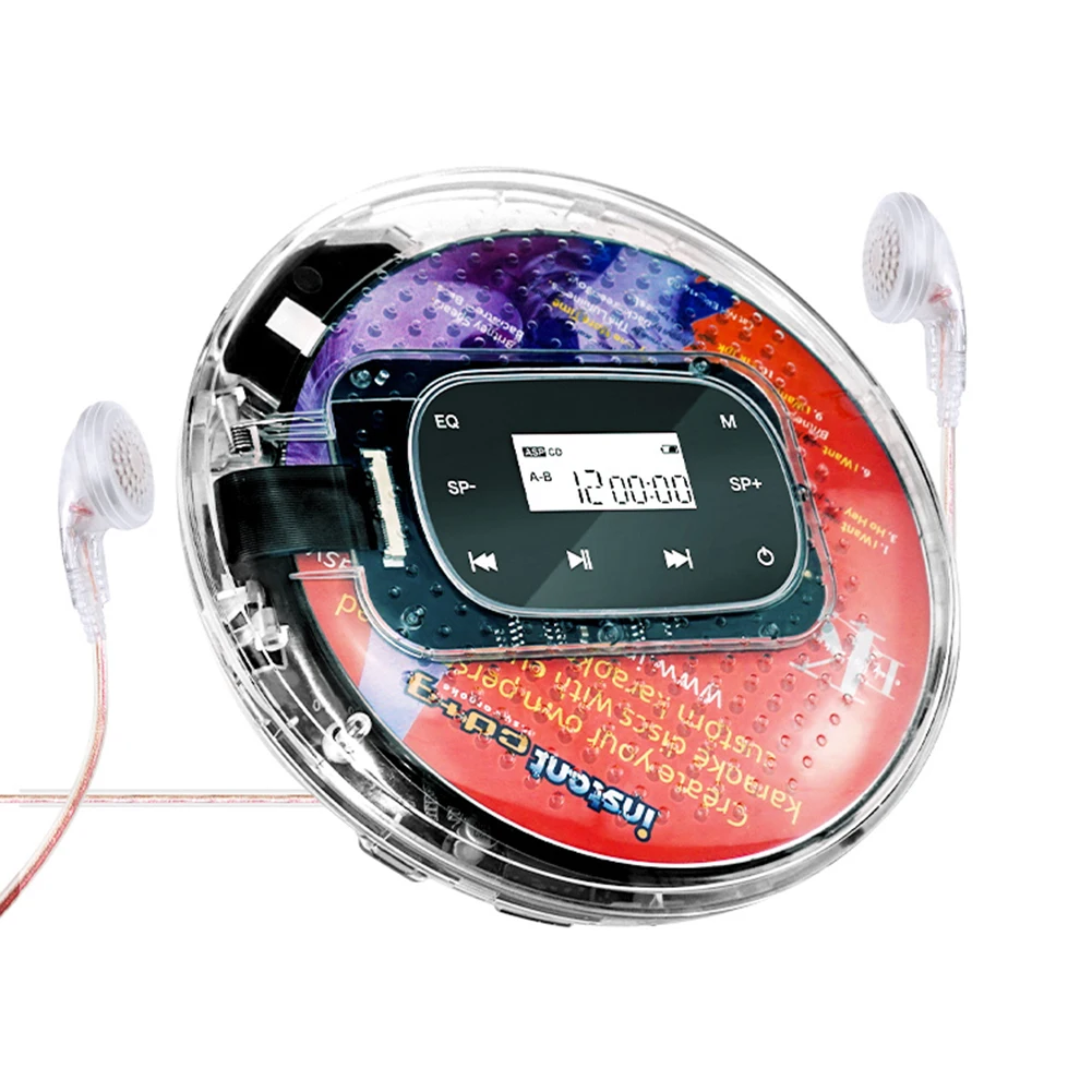 

Portable CD Walkman Rechargeable Digital Display CD Music Player Support TF Card Touch Screen MP3 Disk Stereo Speaker Home