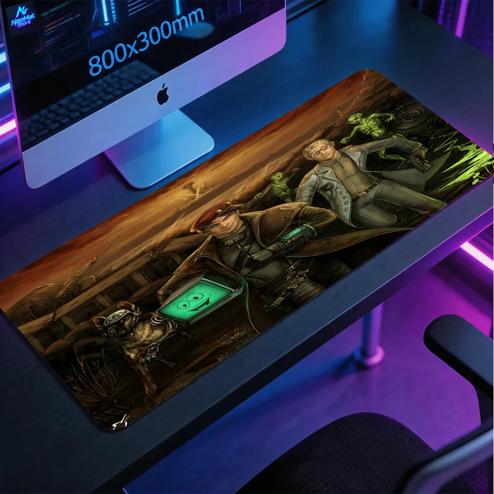 Large Mouse Pad 800x300mm Retro Sci-Fi Wasteland Scene Gaming Desk Accessories Dark Style Artwork Extended Pad for Home Office Workstation