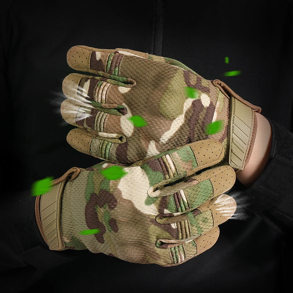Camo Touchscreen Taktische Handschuhe Outdoor Jagd Schießen Sport Radfahren Kampf Airsoft Wandern Camping Fahrrad Nicht-slip Ausrüstung – Detail 2
