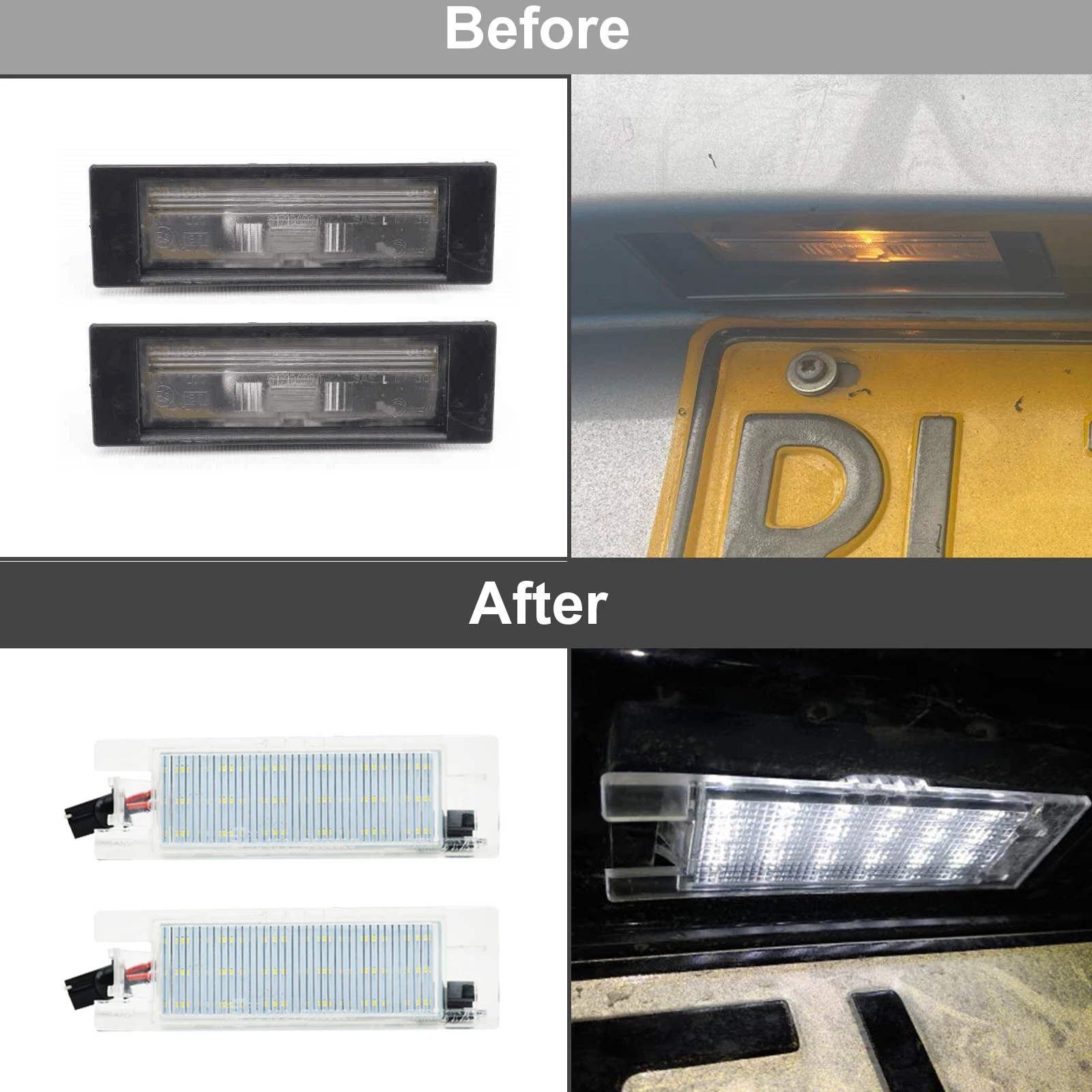 For Alfa Romeo156 159 147 166 Giulietta MiTo LED License Plate Light 2PCS For Fiat Bravo Grande Punto Evo 500L Number Lamp