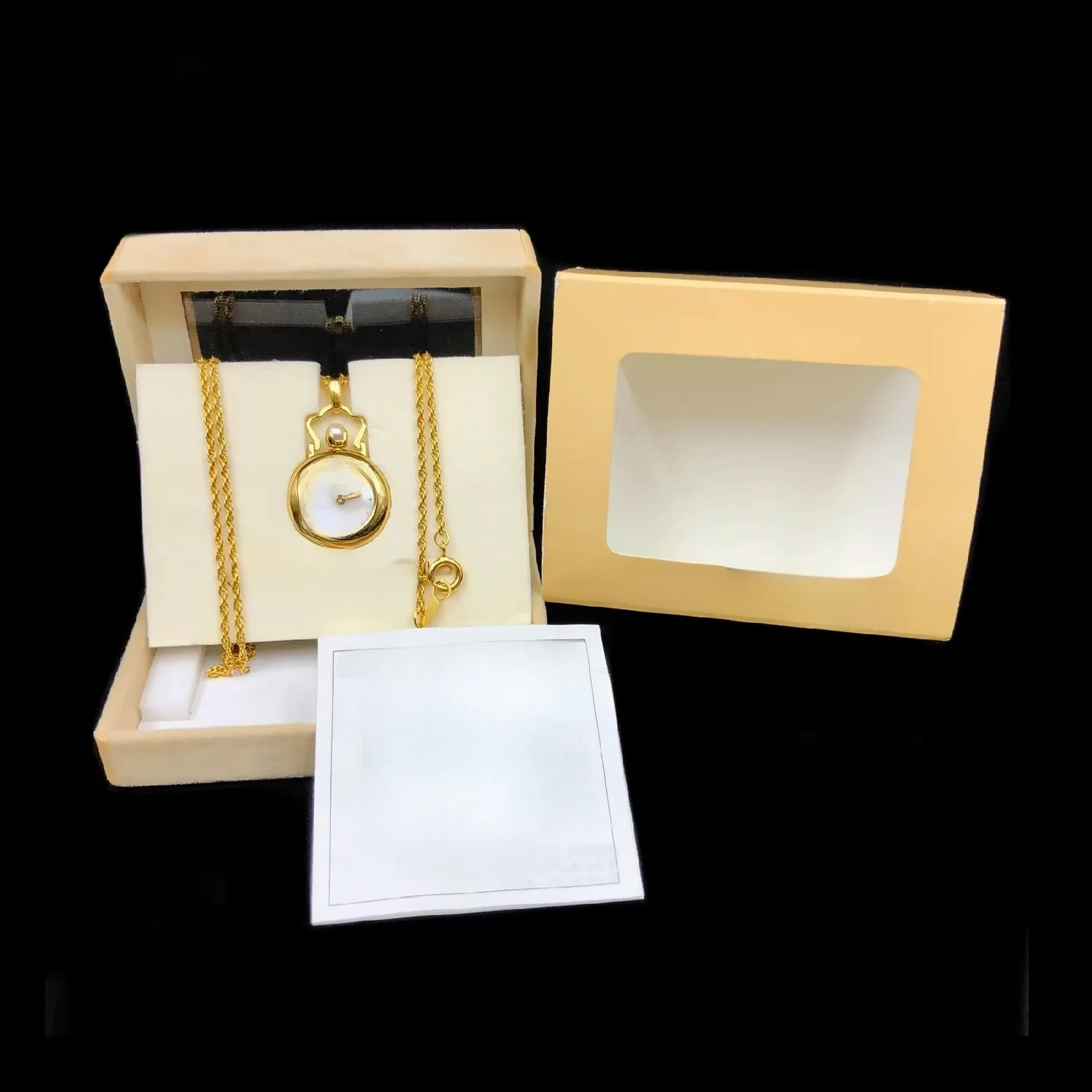 Mother of Pearl Clock Sweater Necklace Fashion Versatile