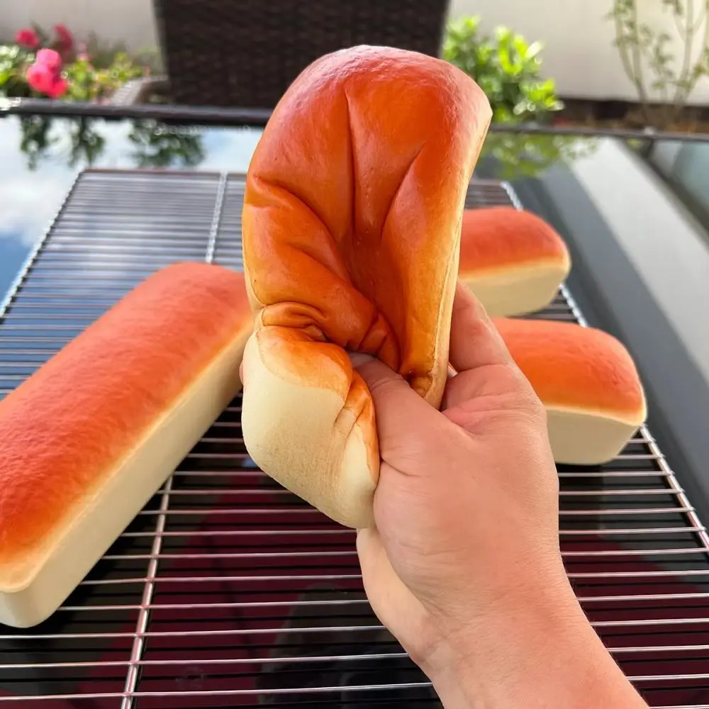 Moist Thick Simulated Bread Toast Squeeze Slow Rising Finger Suction Cheese Cake Squishy Pinch Soft Texture Sensory Fidget