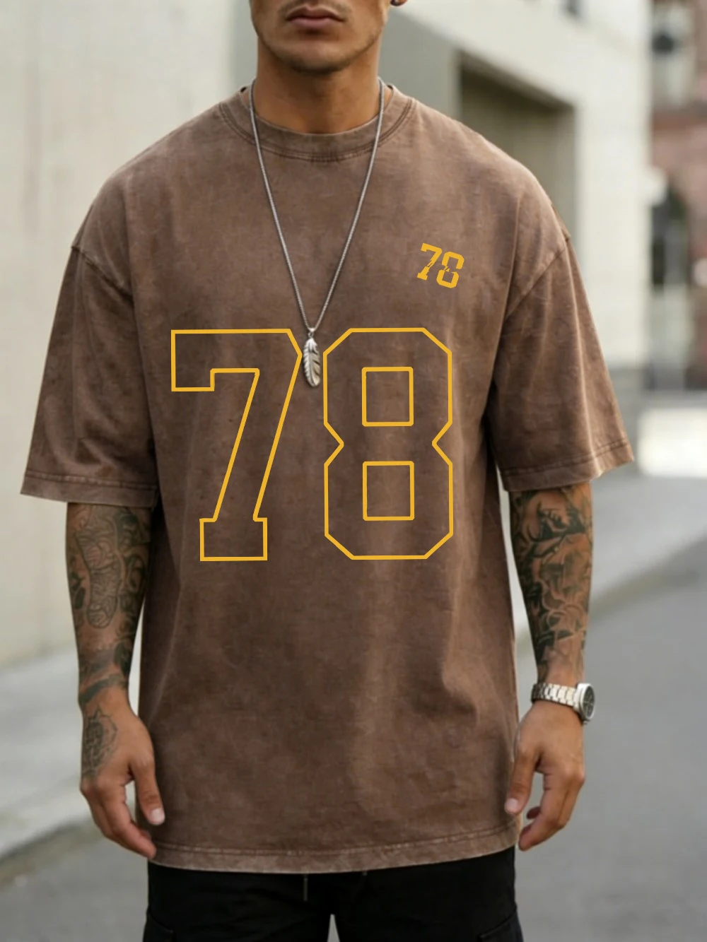 Number 78 Large Printed Washed T-Shirts Mens Oversized Cotton T Shirts Summer O-Neck Short Sleeve Tops Casual Basic Male Clothes