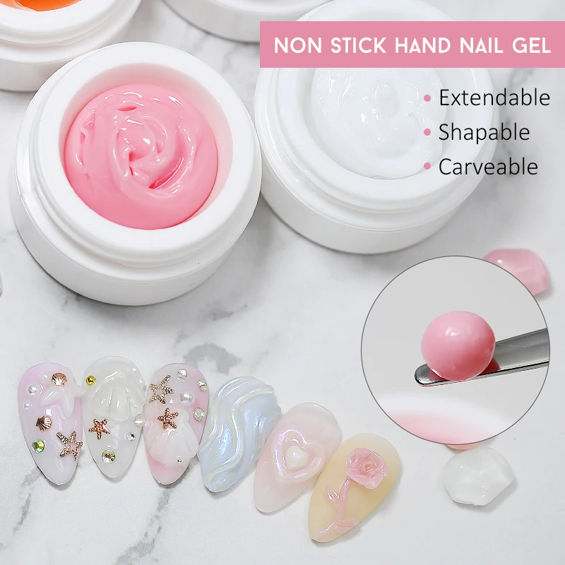 

Arte Clavo Solid Extension Nail Gel Non Stick Hand Clear Pink Nude Builder Nail Art Gels Carving Flower Construction For Nails