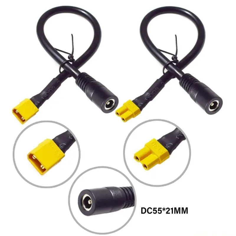 M5TD Coppers XT30 To DC5521 Female Connectors For Battery Charging 15A