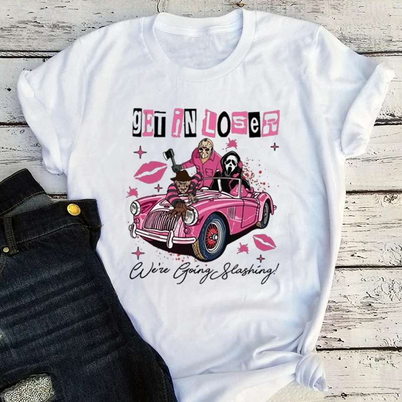 

Halloween Shirts Funny Friend Tshirts Halloween Horror Tee Horror Movies Women Clothing Vintage