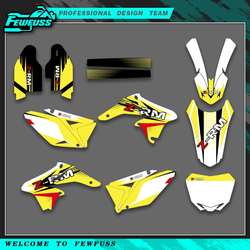 

Fewfuss для RMZ250 RMZ 250 2010 2011 2012 2013 2014 2015-2018 графические наклейки наклейки мотоцикл фон индивидуальный номер
