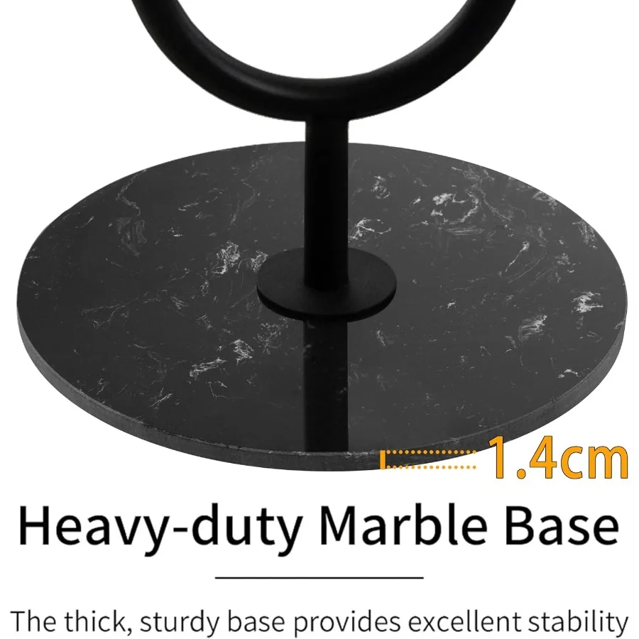 حامل معطف معدني عالي التحمل مع صينية من الخيزران و6 خطافات تتميز بقاعدة رخامية مثالية للمعيشة في مدخل غرفة النوم #5