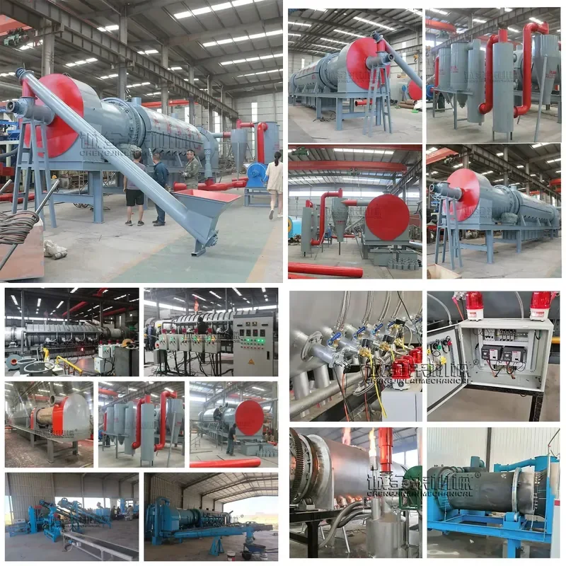 CE Certification Coffee Shell Straw Rice Husk Sugarcane Bagasse Biochar Continuous Rotary Gasification Carbonization Furnace