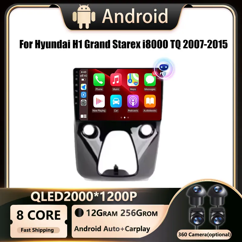 Android OS For Hyundai H1 Grand Starex i8000 TQ 2007-2015 Car Radio Multimedia Video Player GPS 4G WIFI 360 Camera DSP 8+256GB