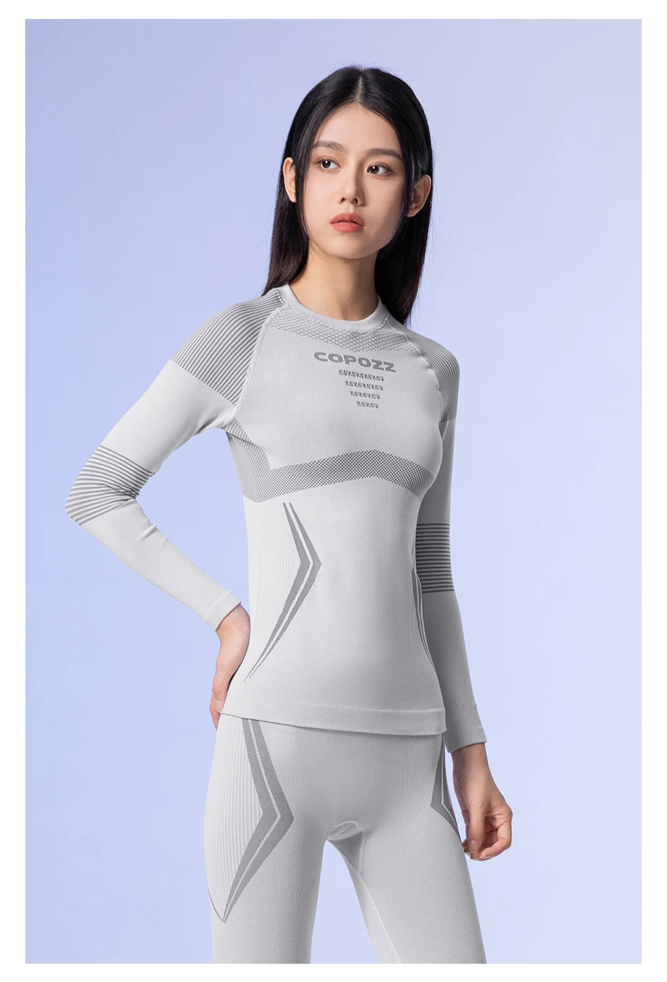 COPOZZ Männer Frauen Ski Thermo-Unterwäsche-Sets, schnell trocknend, funktioneller Kompressions-Trainingsanzug, enge Snowboard-Tops und Hosen für Erwachsene – Detail 17
