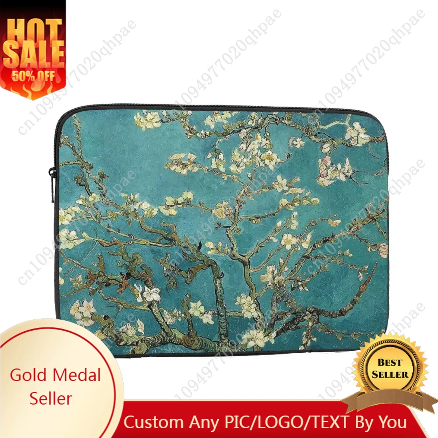 الأصلي فان جوخ الفن استعادة ازدهار شجرة اللوز حقيبة لابتوب حالة 12 "13" 15 "17" دفتر كم حالة للصدمات حقيبة