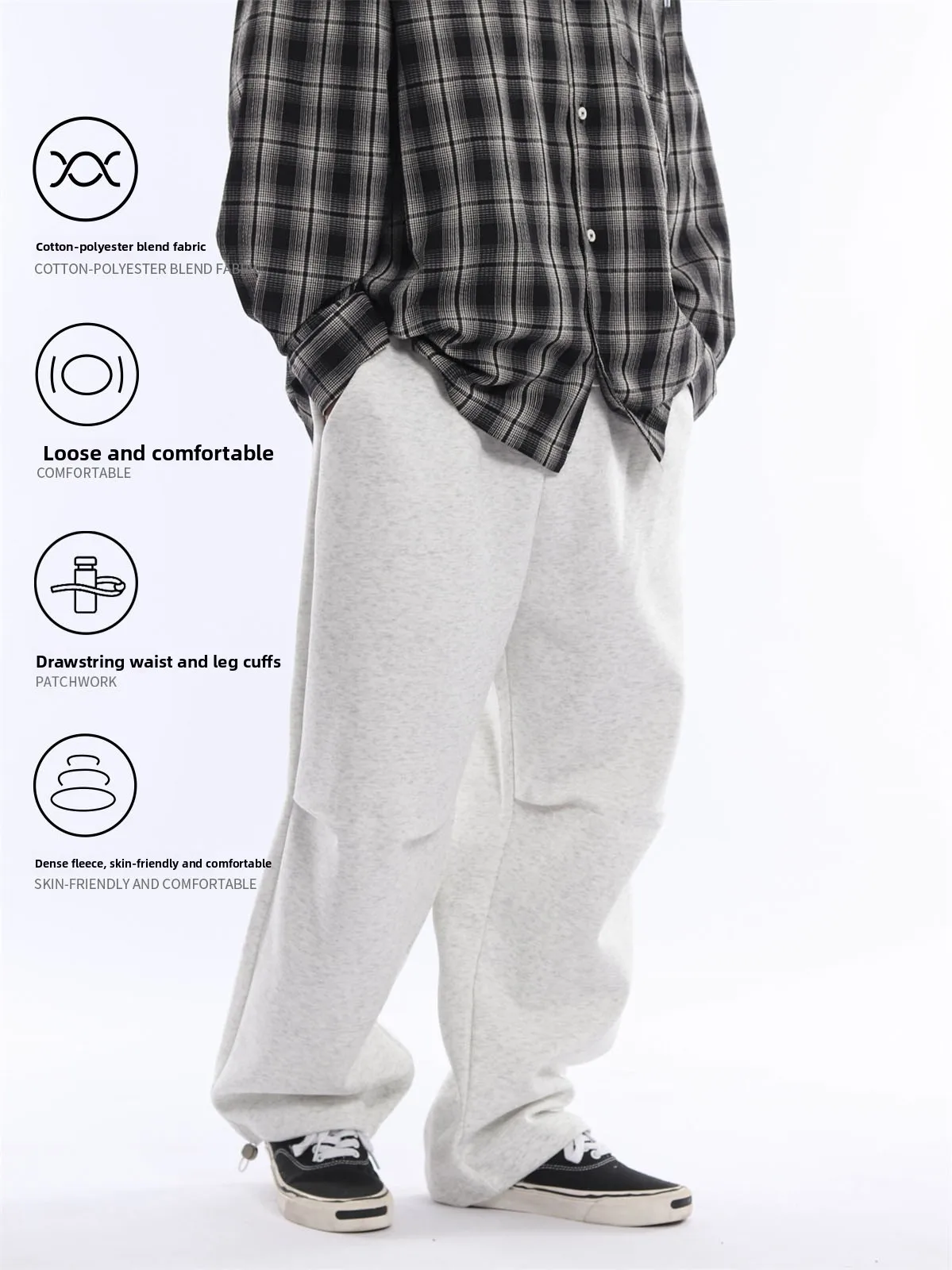 Lightweight Loose Straight Leg Casual Pants Drawstring Wide Leg Loose Feelings Japanese Style Retro Drapey Sweatpants