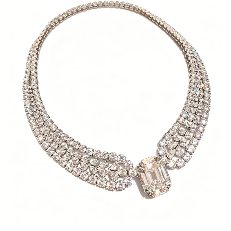 

Ожерелье Bellux Luxury Angel Wing White с полным бриллиантовым паве, из серебра 925 пробы с позолотой, с синтетическим цирконом, для вечеринок