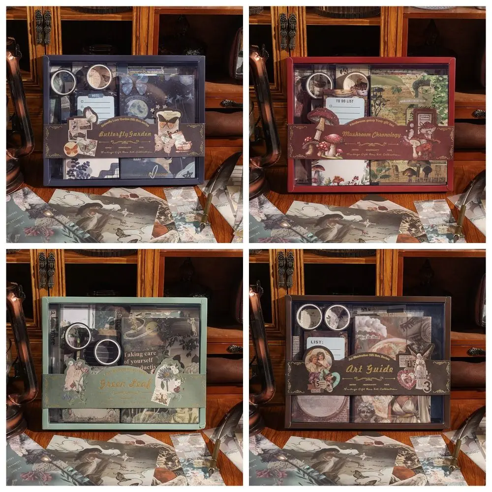 125Pcs/Set A6 Scrapbooking Set Retro Vintage DIY Diary Album Art Guide Mushroom Chronology Back To School Stationery