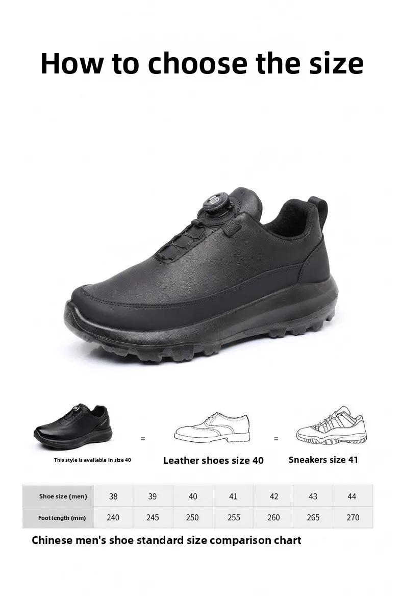 Herren-Freizeitschuhe mit Drehverschluss, Obermaterial aus Kunstleder, dicke, rutschfeste Sohle, wasserdicht, leicht, ideal für den täglichen Gebrauch und zum Spazierengehen im Freien. – Detail 8