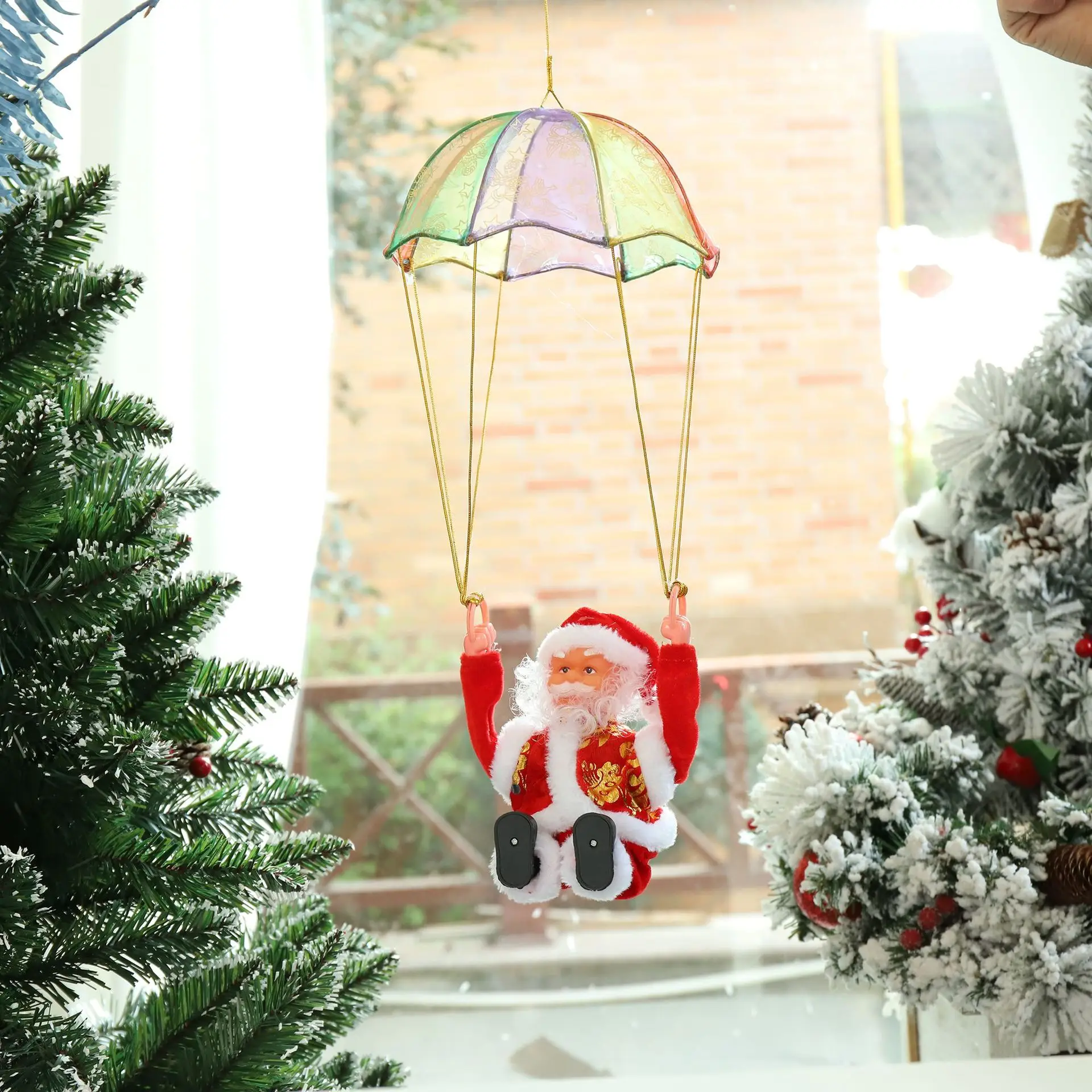 ZK30 2023 Funny Dancing Parachute Santa Claus Doll Toy Will Sing Electric Kawaii Children'S Educational Christmas Toys