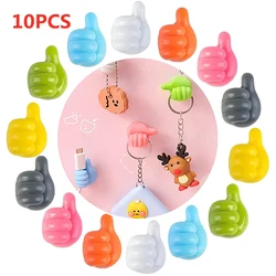 10PCS Multi-Functional Clip Holder Silicone Thumb Hooks Wire Organizer Wall Hooks Hanger Strong Wall Holder for Kitchen Bathroom