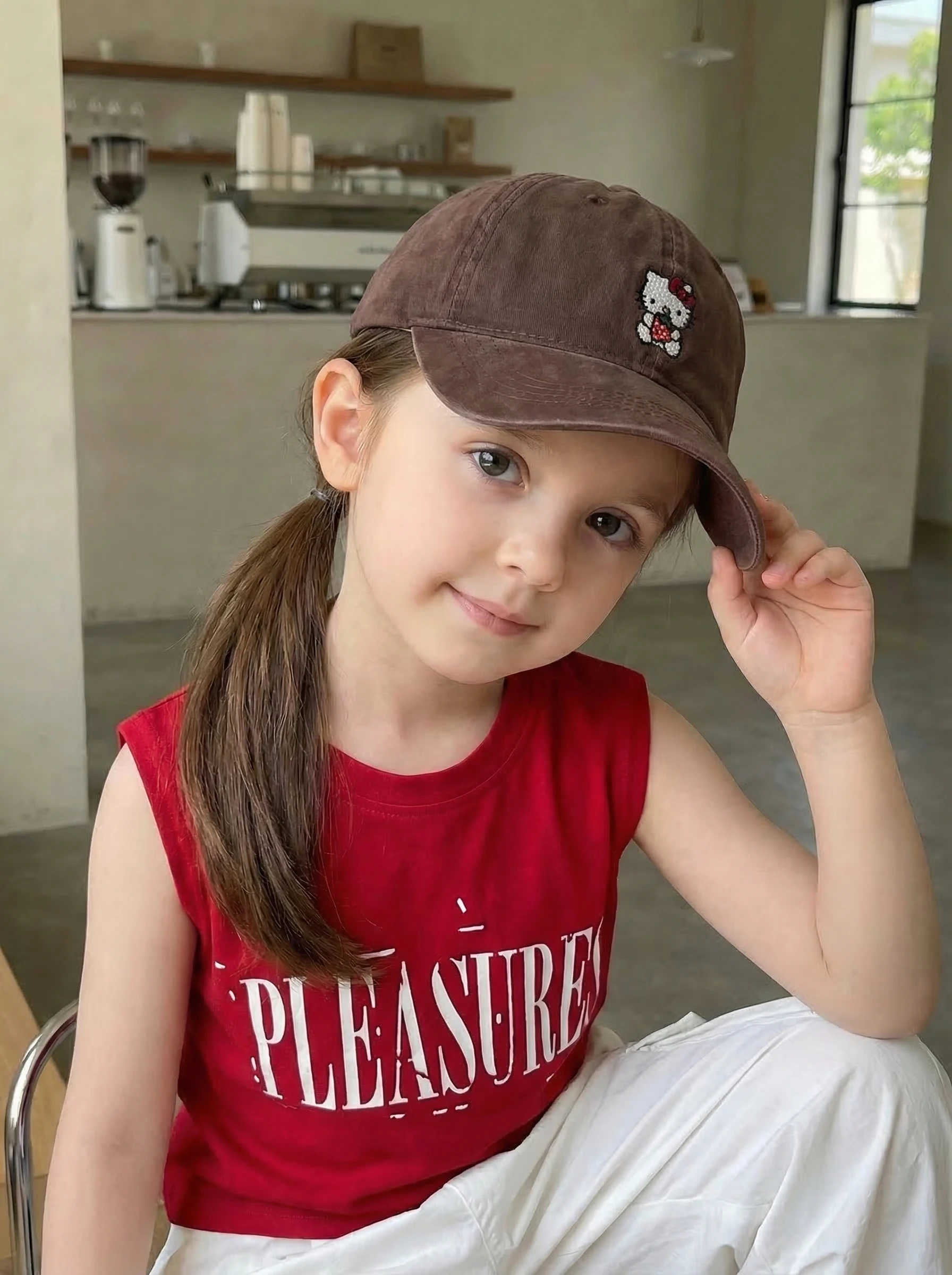 naits-keits-キッズベースボールキャップユニセックスかわいい帽子旅行日焼け防止ワイドつば綿春夏ファッションアクセサリー