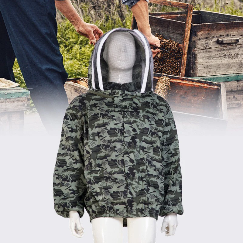 

1 Set Beekeeping Suit Foldable Beekeeping Protective Veil Jacket Double Zippered Bee Beekeeper Suit with Hat Equipment
