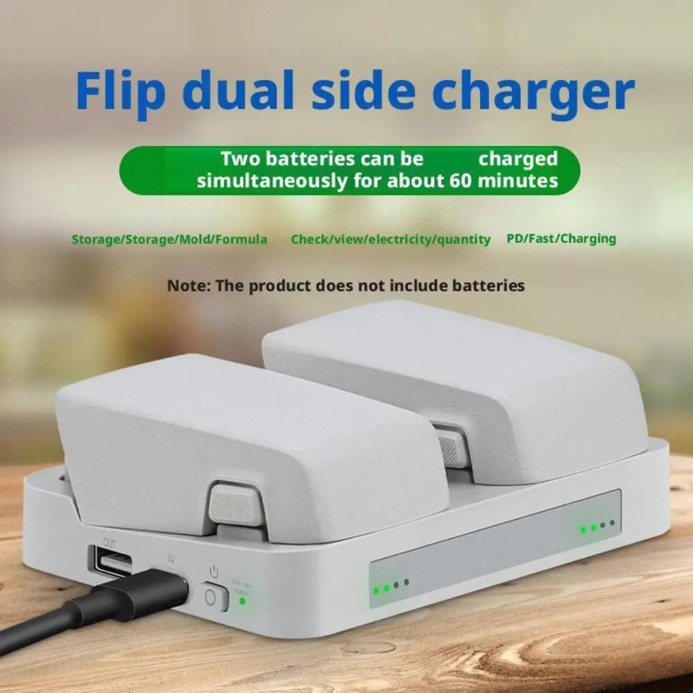 

For DJI Flip Dual-Port Parallel Battery Charger Hub Hub Dual-Port Battery Maintenance Parallel Battery Charger N9W3