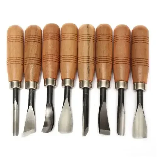 Fixmee 8Pcs/set  Dry Hand Wood Carving Tools Chip Detail Chisel Set Knives Tool