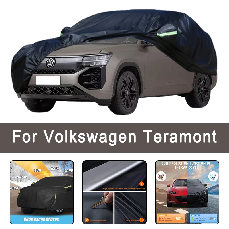 

For Volkswagen Teramont All-Weather Car Covers 6-in-1 Waterproof Dustproof UV Proof Snowproof Scratch Resistant Protection