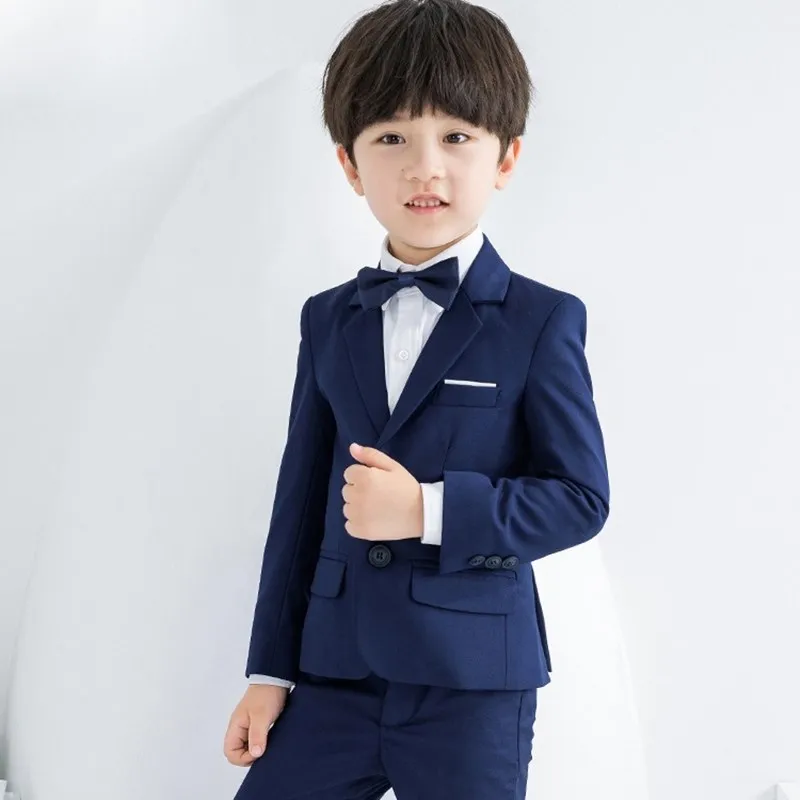 Ragazzi abito bianco per battesimo abito da cerimonia formale per bambini fiore ragazzi Blazer Pant 2 pezzi abito da smoking Costume abito da