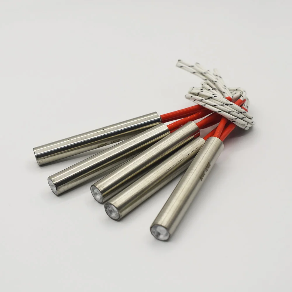 5pcs 220V 10mm Dia. Electric Cartridge Heater 10x60 10x80 10x100 10x120 10x150 10x200mm Stainless Steel Tubular Heating Element