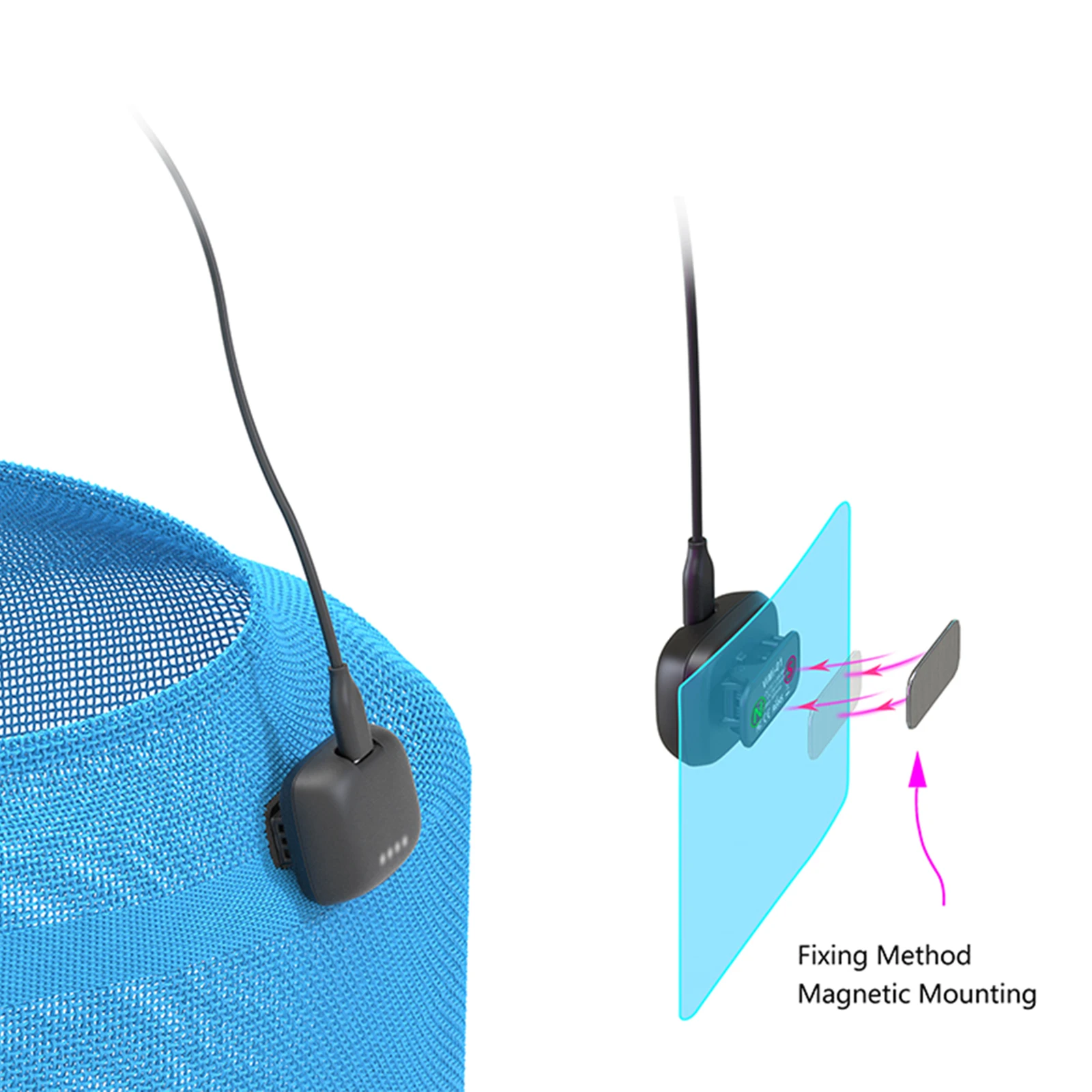 

Портативный внешний аккумулятор с магнитной зарядкой и креплением-клипсой для очков Ray-Neo V3 AI, аксессуары