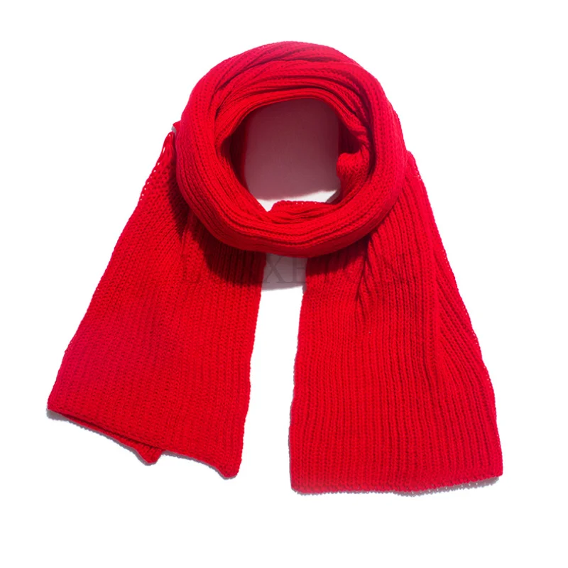 Winter Scarf Women New Korean Woolen Scarf Lovers Men and Women Thicken Warm Students Net Red Solid Color Knitted Scarves Bib