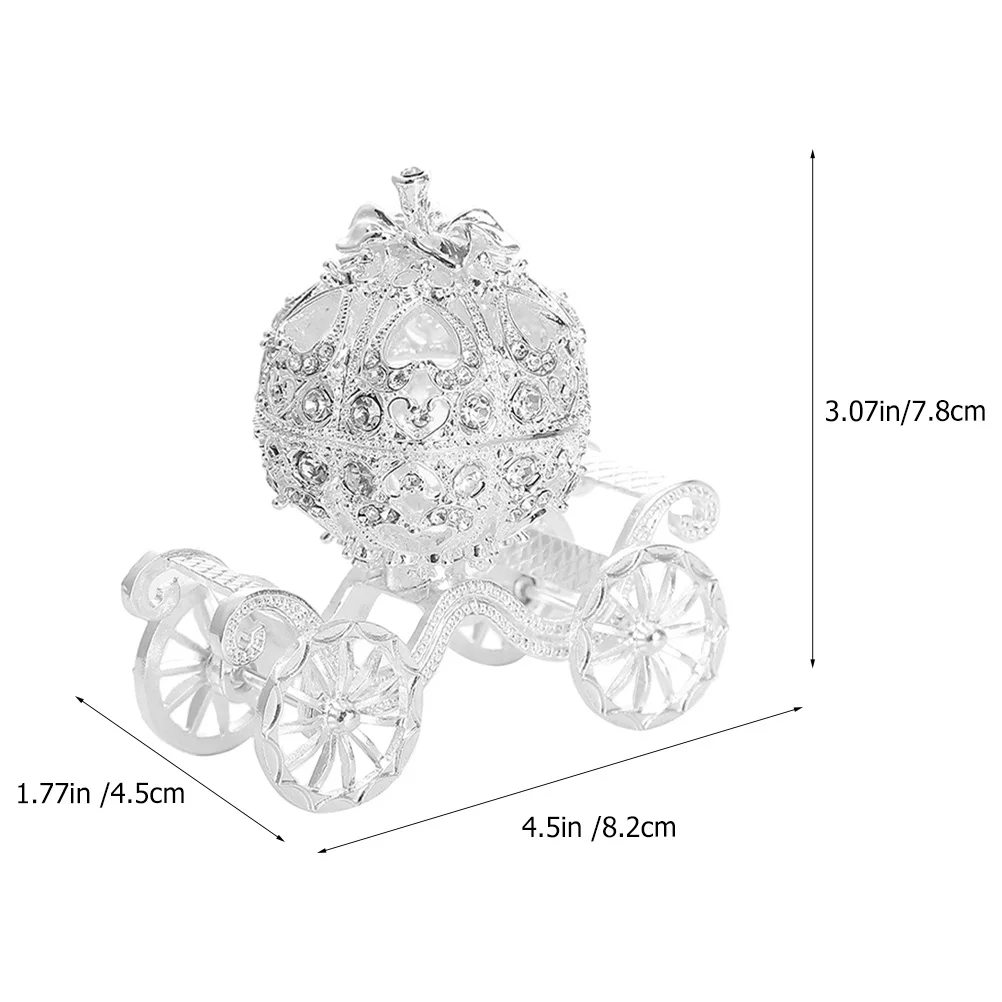 Pumpkin Carriage Jewelry Case Box Enamel Jewelry Storage Case Metal Keepsake Box For Women Holiday Gift Room Decor