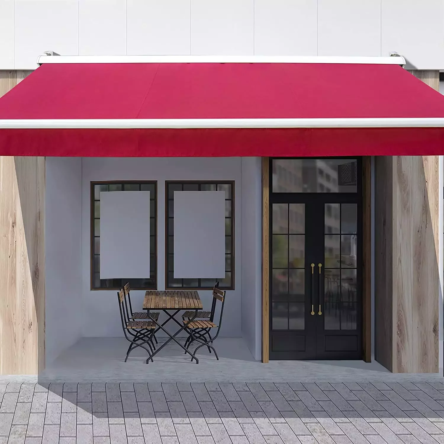French outdoor strong aluminum frame telescopic boom awning