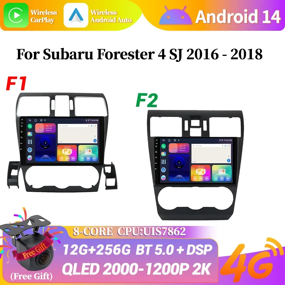 Android 14 For Subaru Forester 4 SJ 2016 - 2018 Car Radio Multimedia Video Player Navigation CarPlay android 4G GPS No 2 din dvd