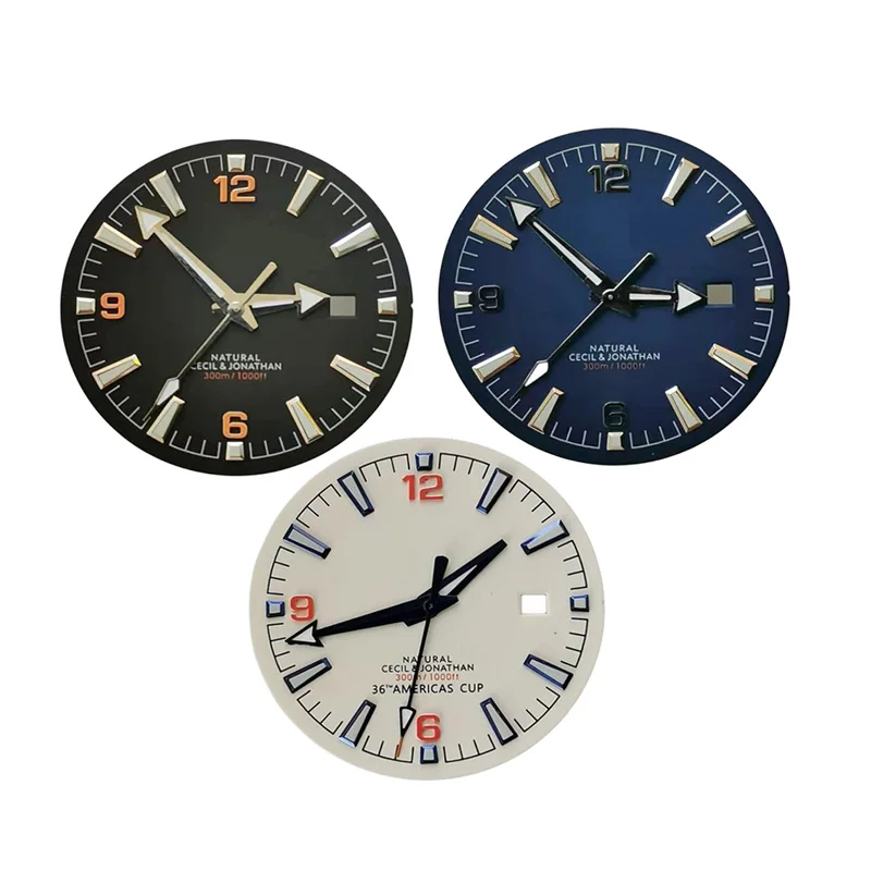 

Replace 33mm Green Luminous 369 Sterile Numbers Watch Dial Face With Hands For Mingzhu 2813 Japanese 8215 Movement