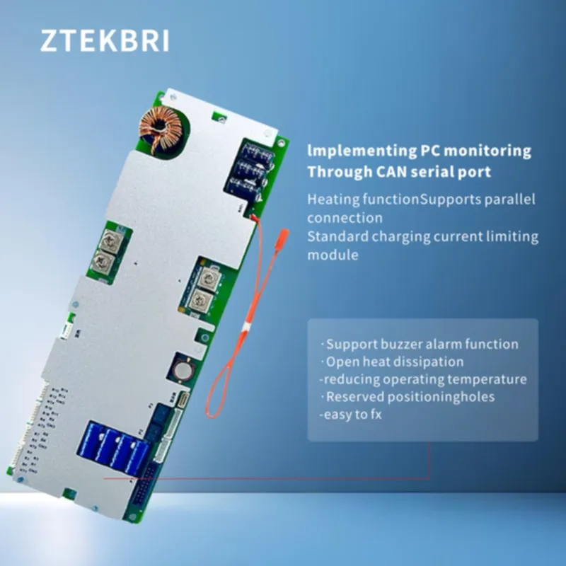 ZTEKBRI Homehold Lifepo4 بطارية ليثيوم أيون موازن نشط 1A الذكية BMS 3.8 بوصة شاشة LCD 16S 48V 100A 200A 150A #3
