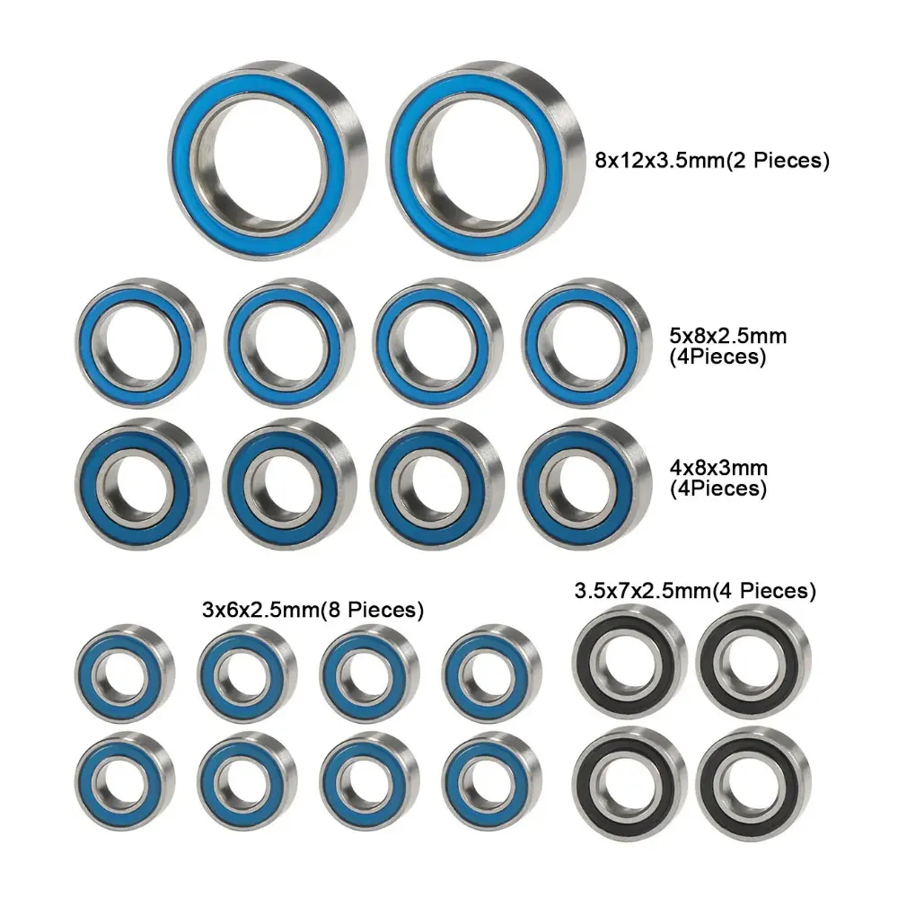22PCS Wheel Hub Axle Sealed Bearing Kit Helical Axle Gear Set for TRX4-M Bronco Defender 1/18 RC Crawler TRX4M Car Upgrade Parts