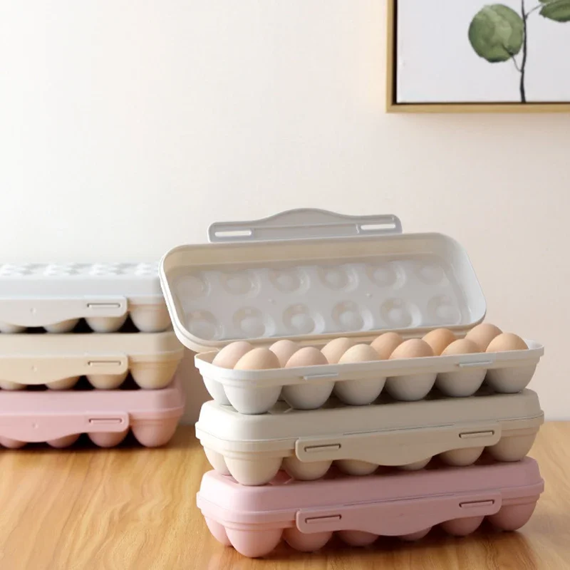 1pc egg storage box, anti-collision 12 cell egg tray, refrigerator preservation flip storage box, household kitchen supplies