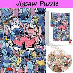 Disney Lilo Stitch Puzzle Handmade Gifts Cartoon 35/300/500/1000 Pieces Jigsaw Puzzles for Adults Decompression Toys Home Decor