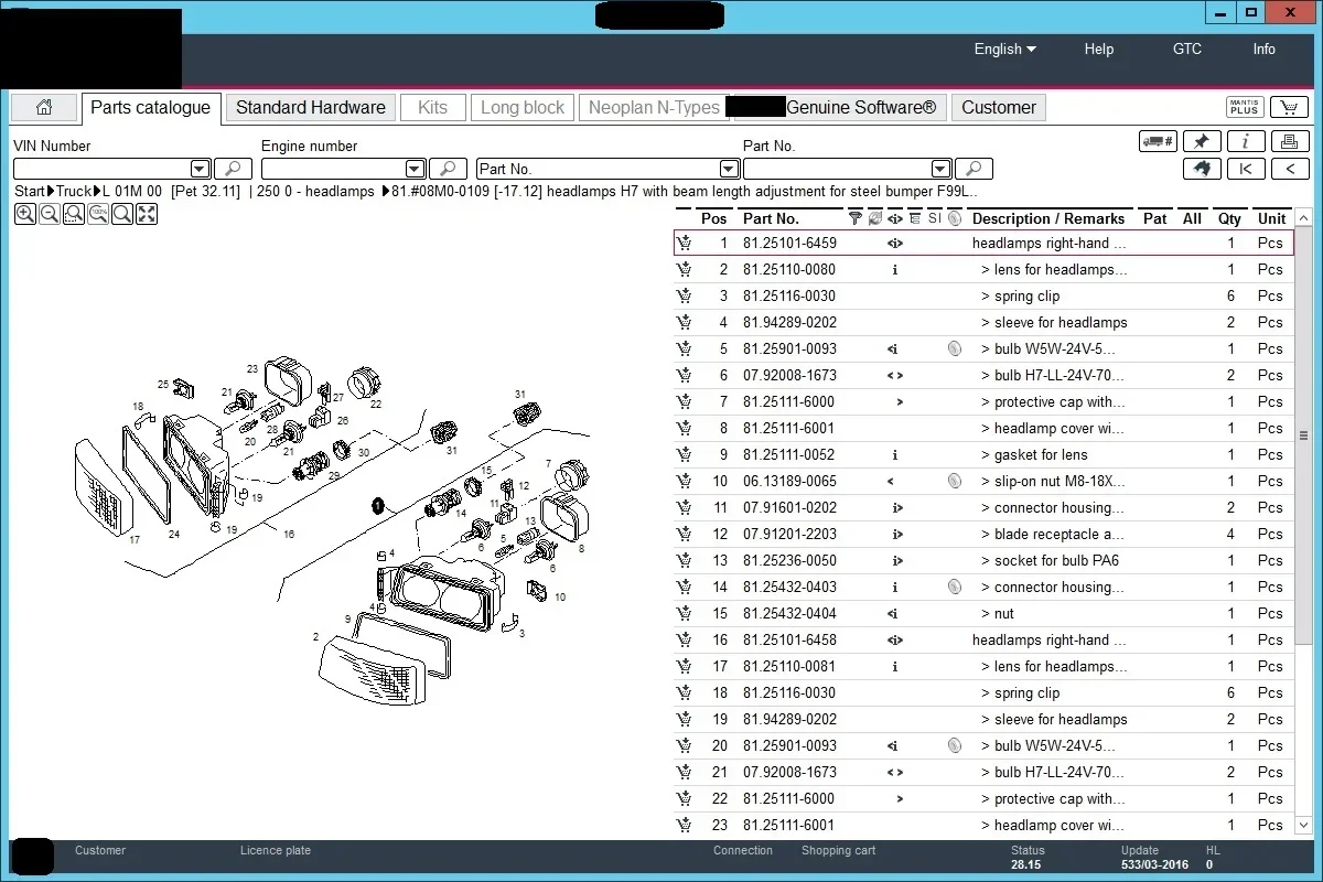 MANTIS EPC V747 [11.2024] Spare Parts Catalogue