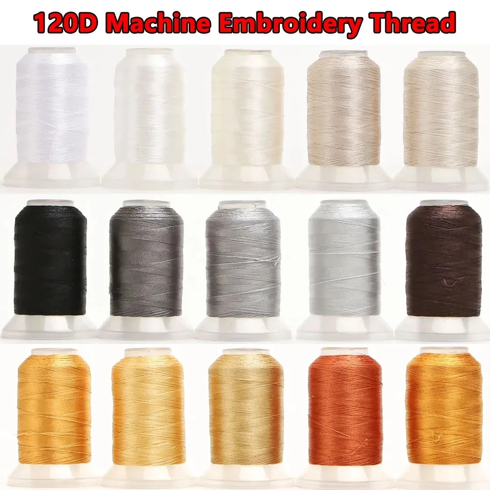 4/5 Rolls/Set Polyester Embroidery Thread High Tenacity 120D/40WT 500m/roll Machine Thread for Janome, Brother, Singer Babylock
