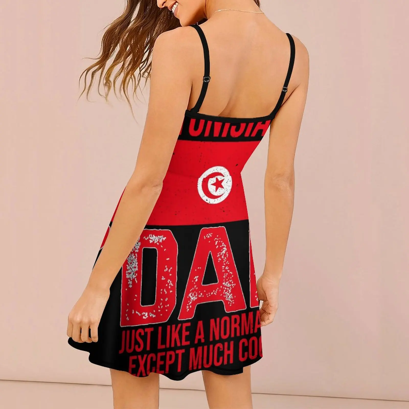 Tunisian Dad Tunisia Flag For Father's Day Vintage Sexy Woman's Clothing Women's Sling Dress Funny  Clubs Dresses