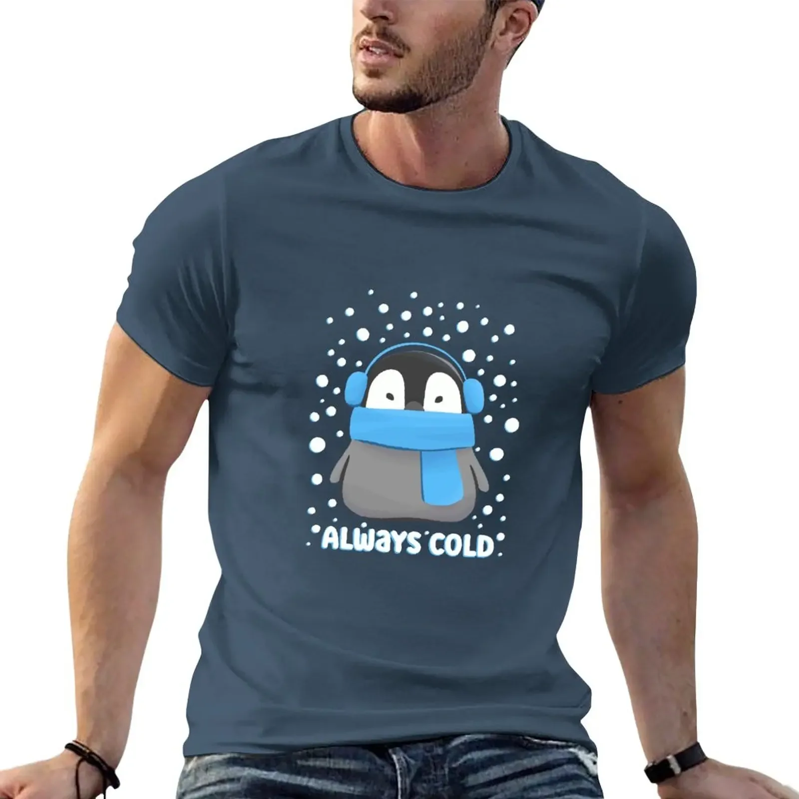 Always Cold - Cute Freezing Baby Penguin T-Shirt blacks korean fashion summer clothes Tee shirt t shirt men