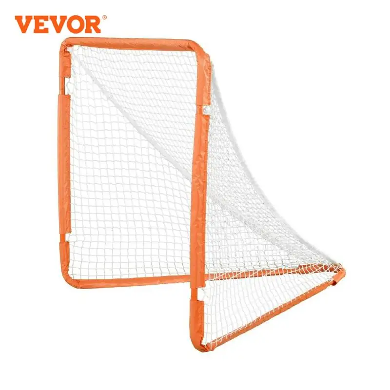 VEVOR 4/6FT Lacrosse Goal Small Kids Folding Portable Iron Frame Backyard Training Equipment For Youth Training Orange