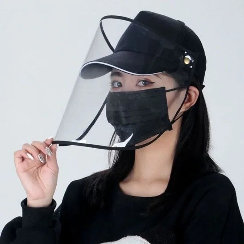 

New Men's and Women's Anti-virus Transparent Face Mask Protective Cap Anti-droplet Saliva Hair Ring Empty Top Hat