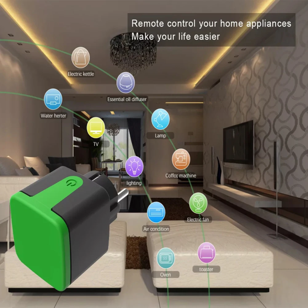 Waterproof WiFi Smart Outlet Socket Power Monitor Smart Plug Remote Timing Function Work with Alexa Google Assistant
